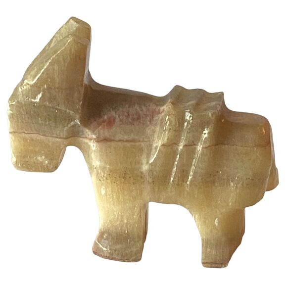 Donkey Hand Carved Marbled Alabaster Art Sculpture Kitchy Collector Lodge Earthy - Picture 5 of 9